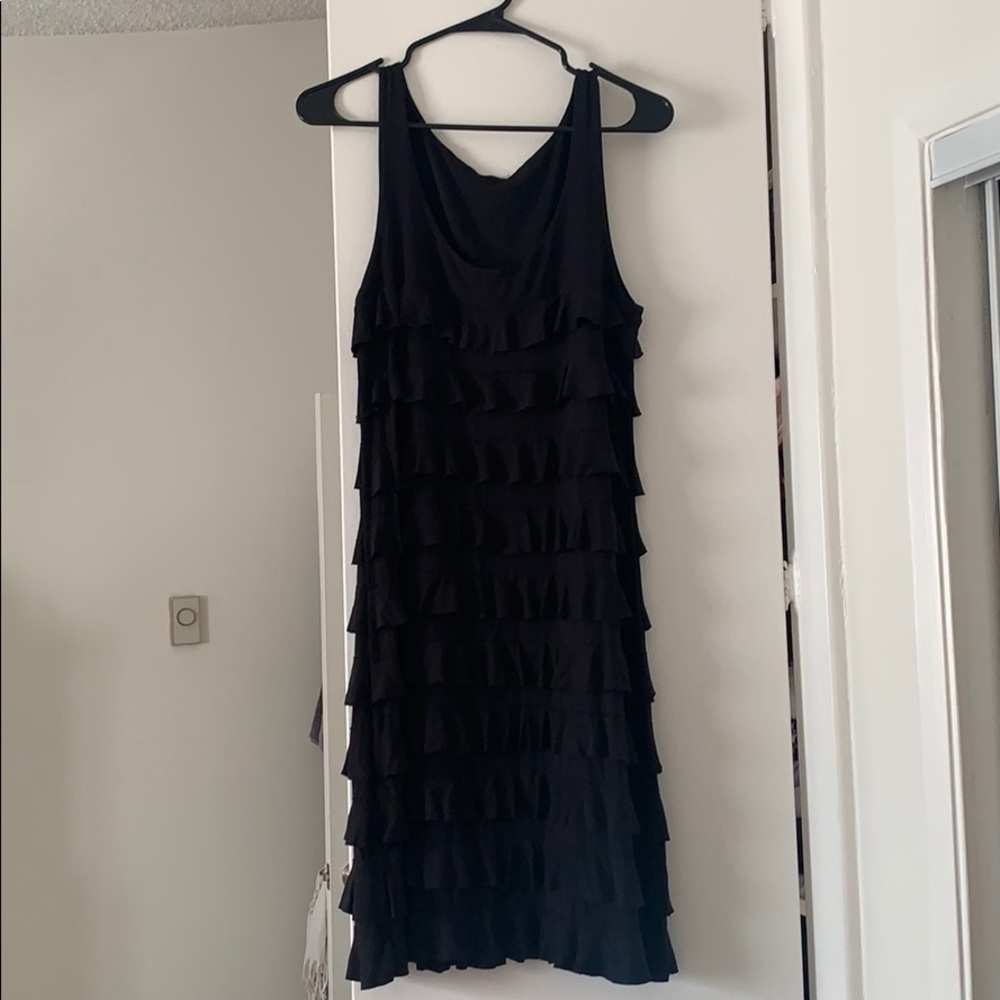 Black ruffle dress